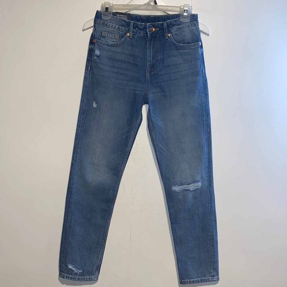 H&M Divided Distressed Girlfriend Fit Jeans